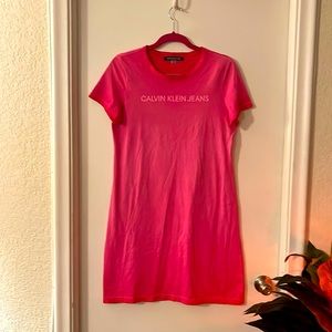 Calvin Klein size medium pink casual cotton dress.